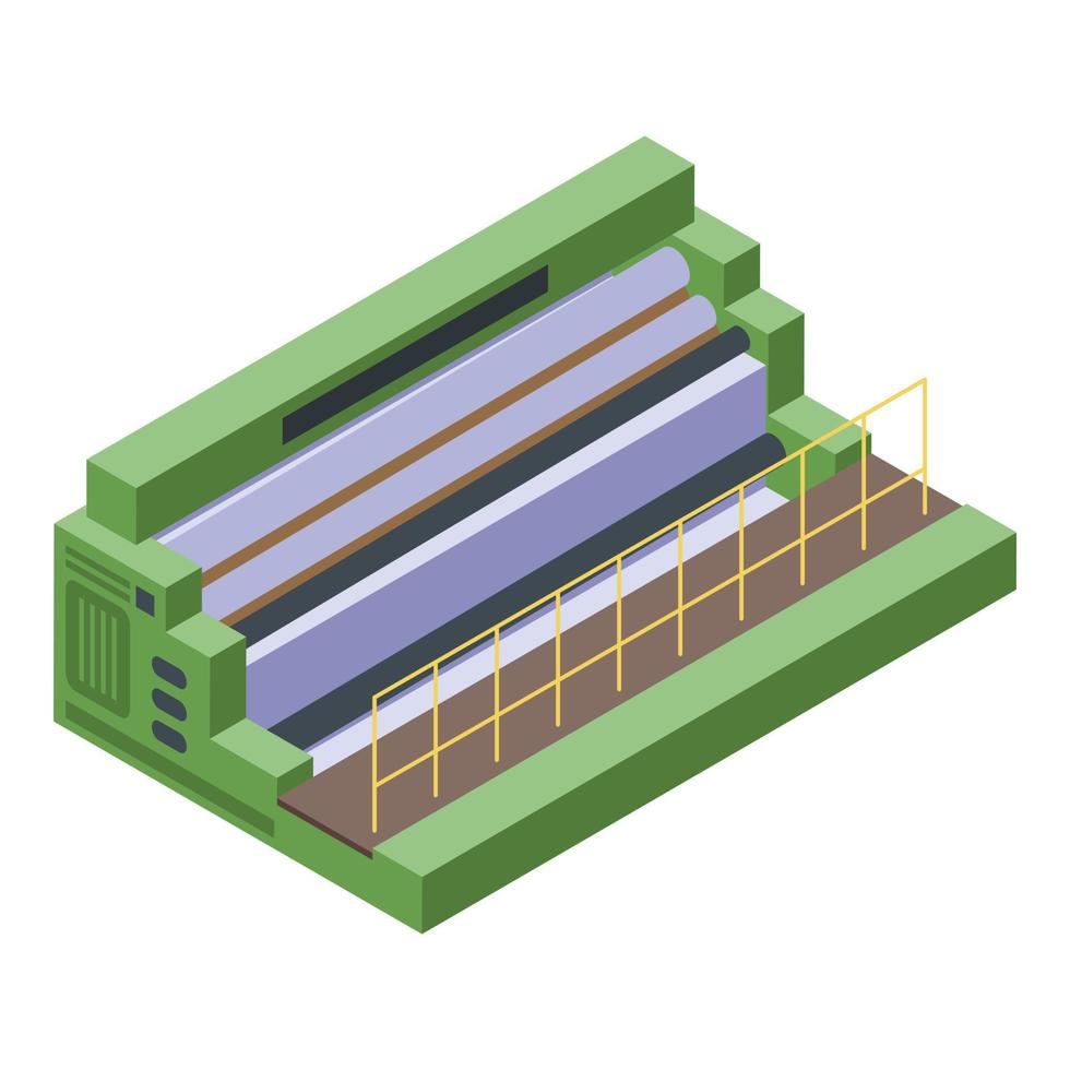 Textile production equipment icon, isometric style vector