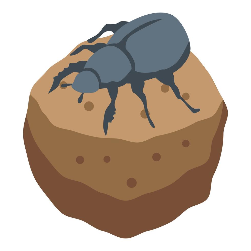 Ground scarab icon, isometric style vector