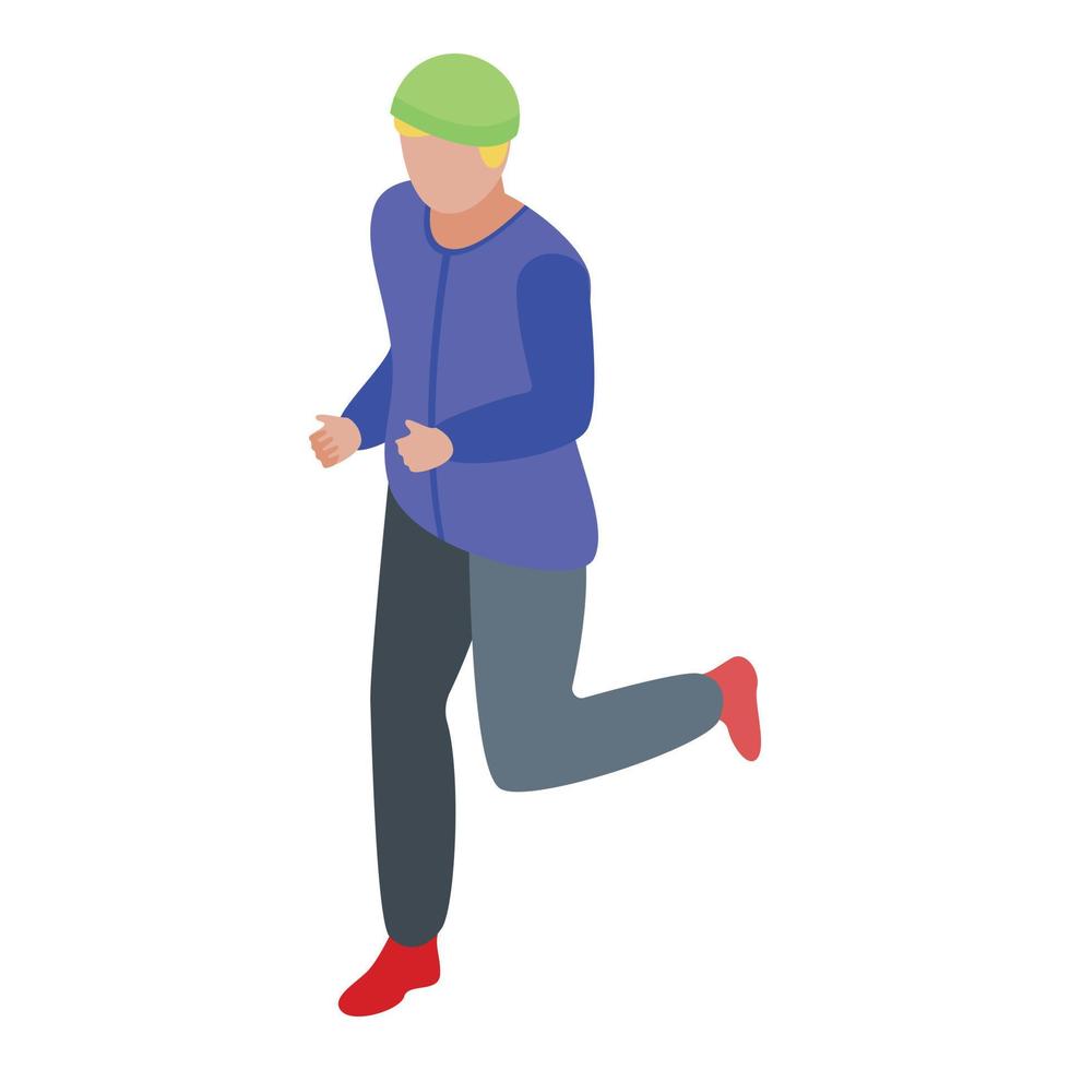 Running lifestyle icon, isometric style vector