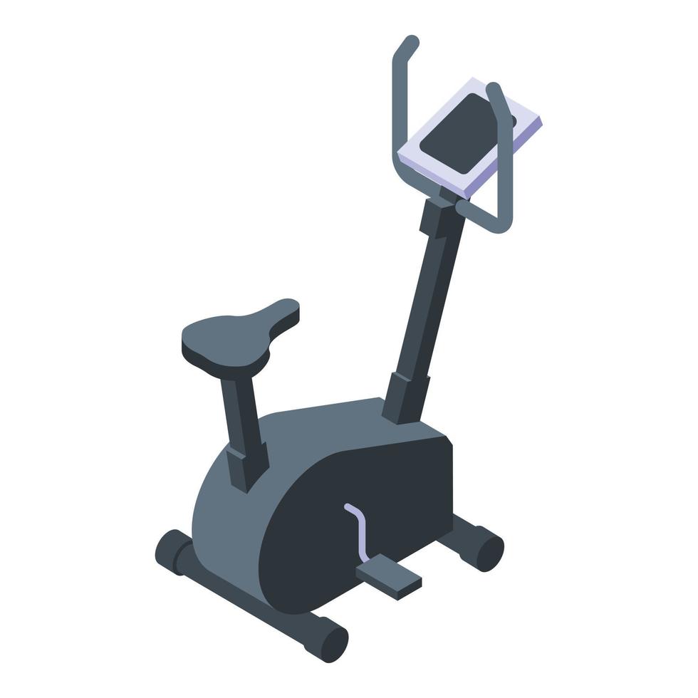 Fitness exercise bike icon, isometric style vector