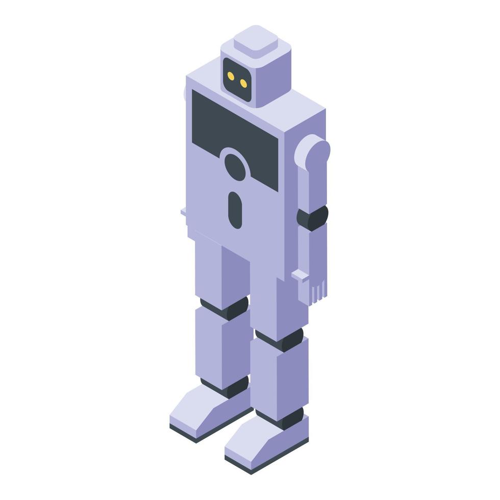 Robot programming icon, isometric style vector