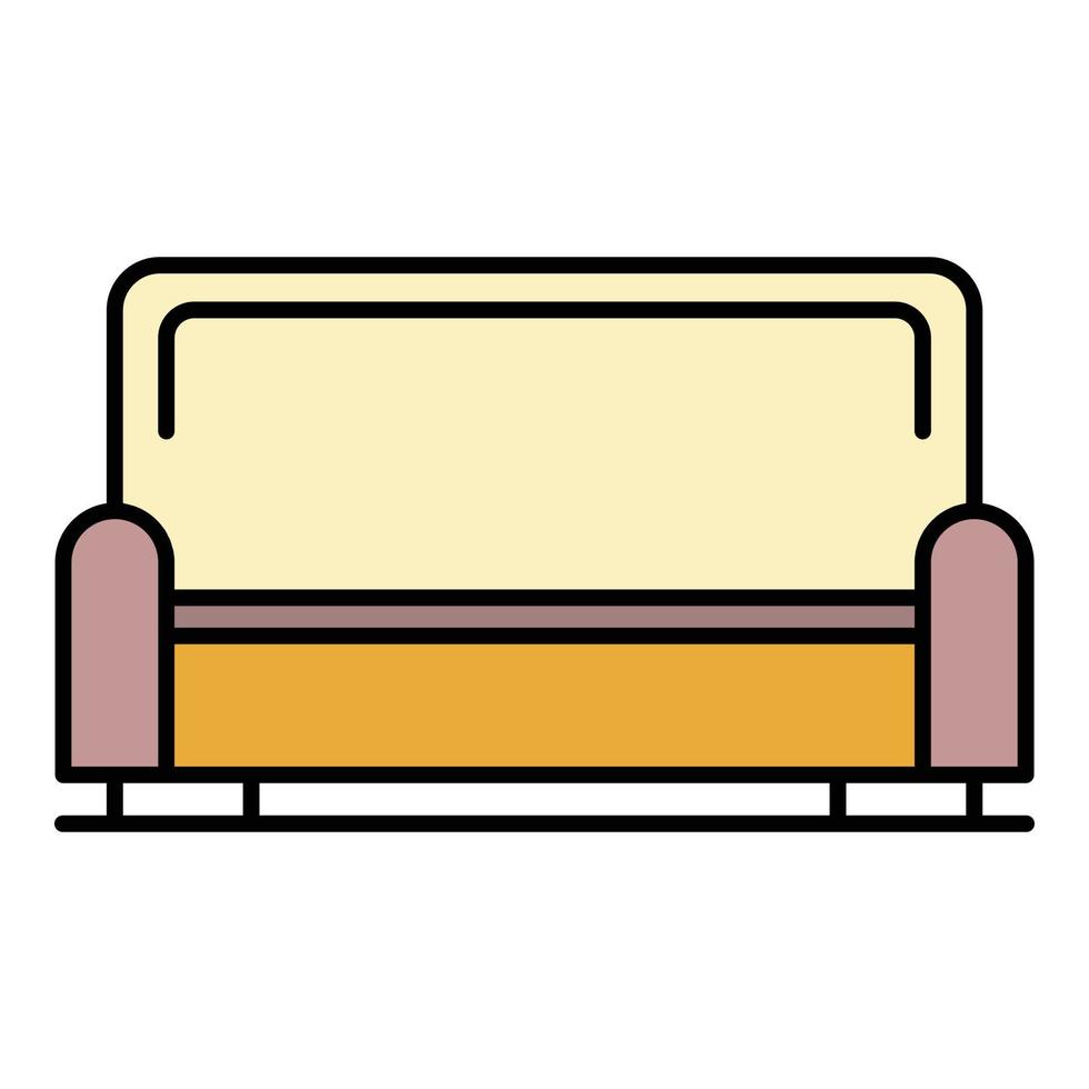 Sofa icon color outline vector