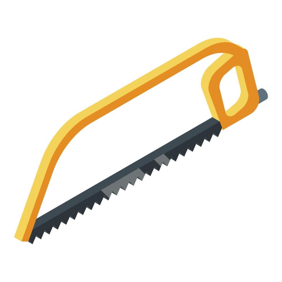 Metal saw icon, isometric style vector