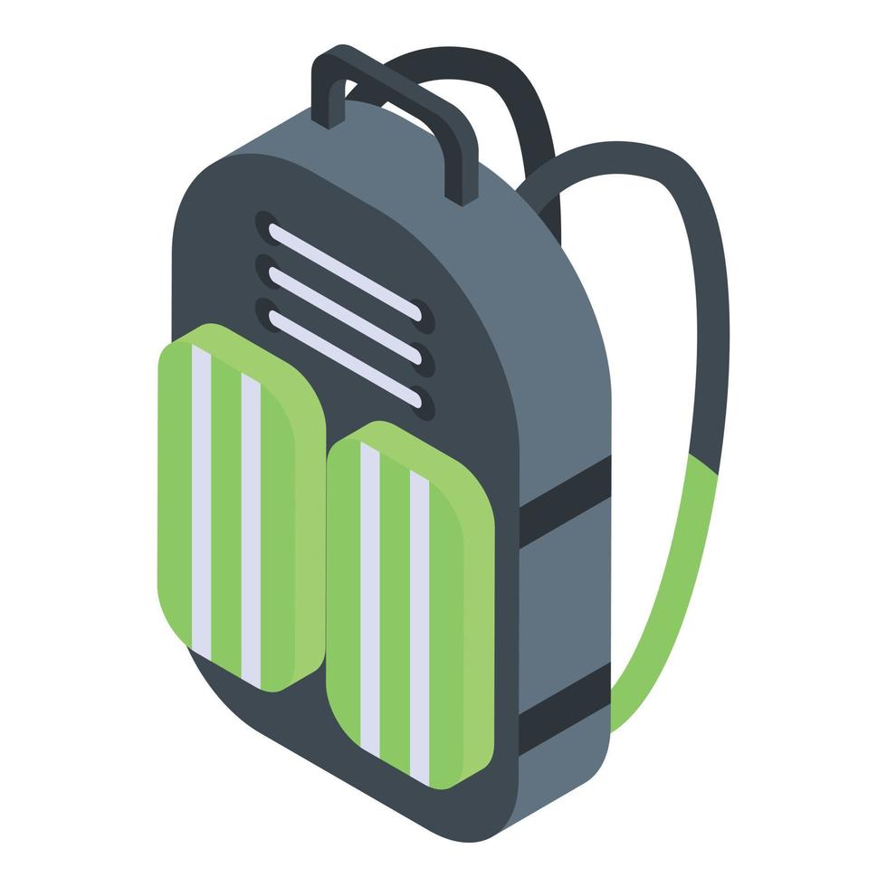 Parachuting backpack icon, isometric style vector