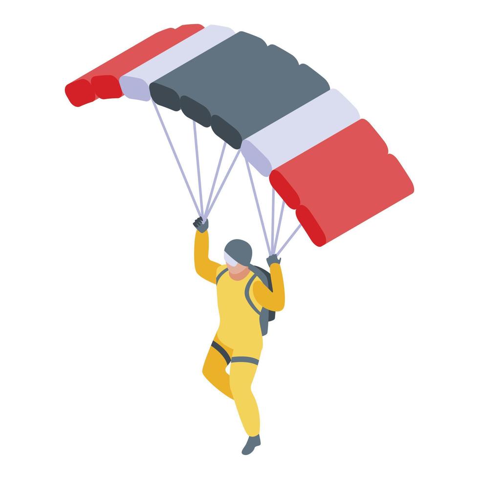icono de paracaidista, estilo isométrico vector