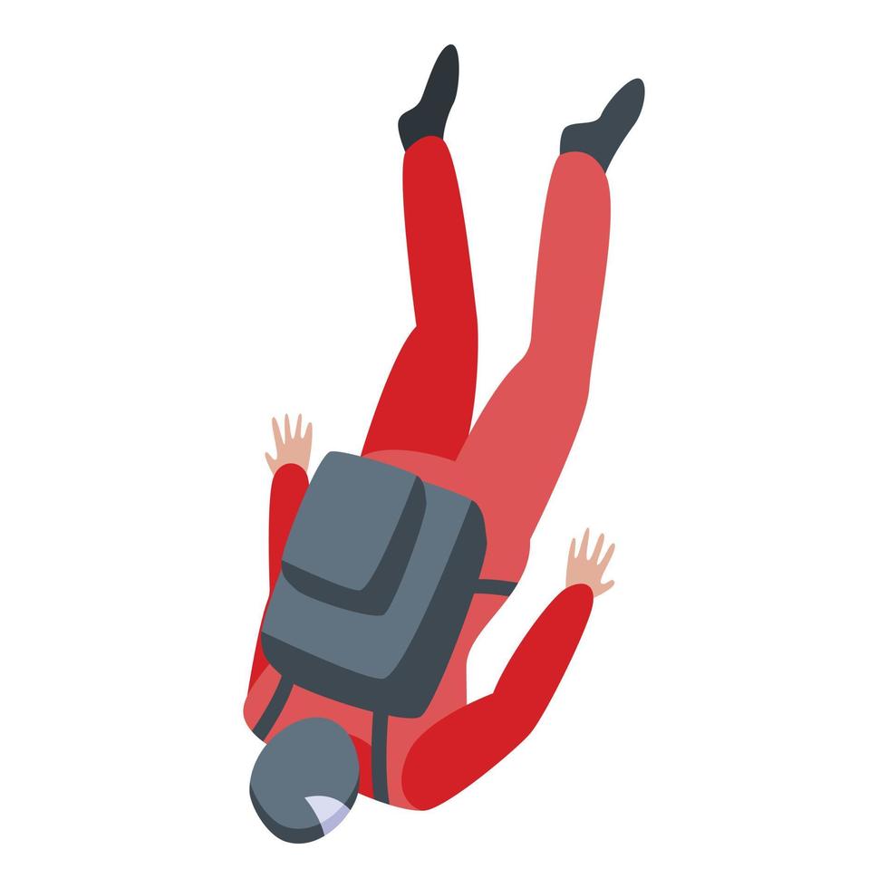 Parachuter fall icon, isometric style vector