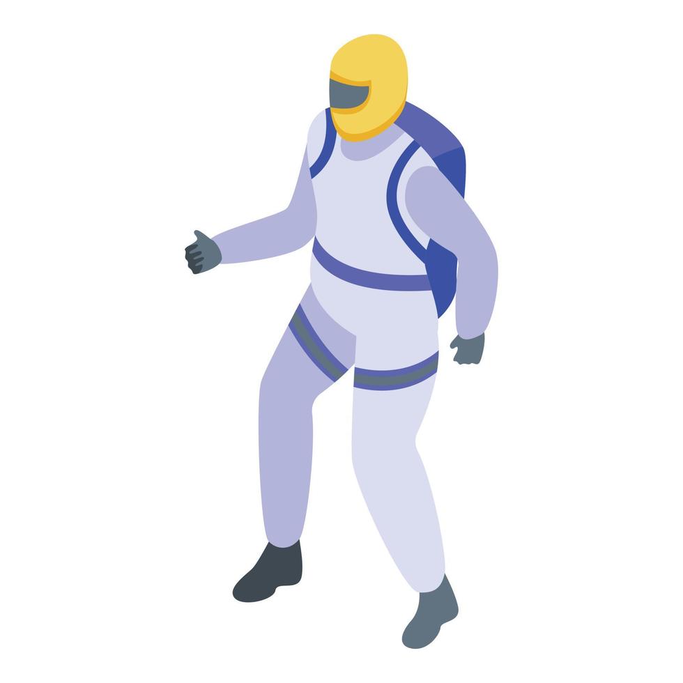 Skydiver icon, isometric style vector