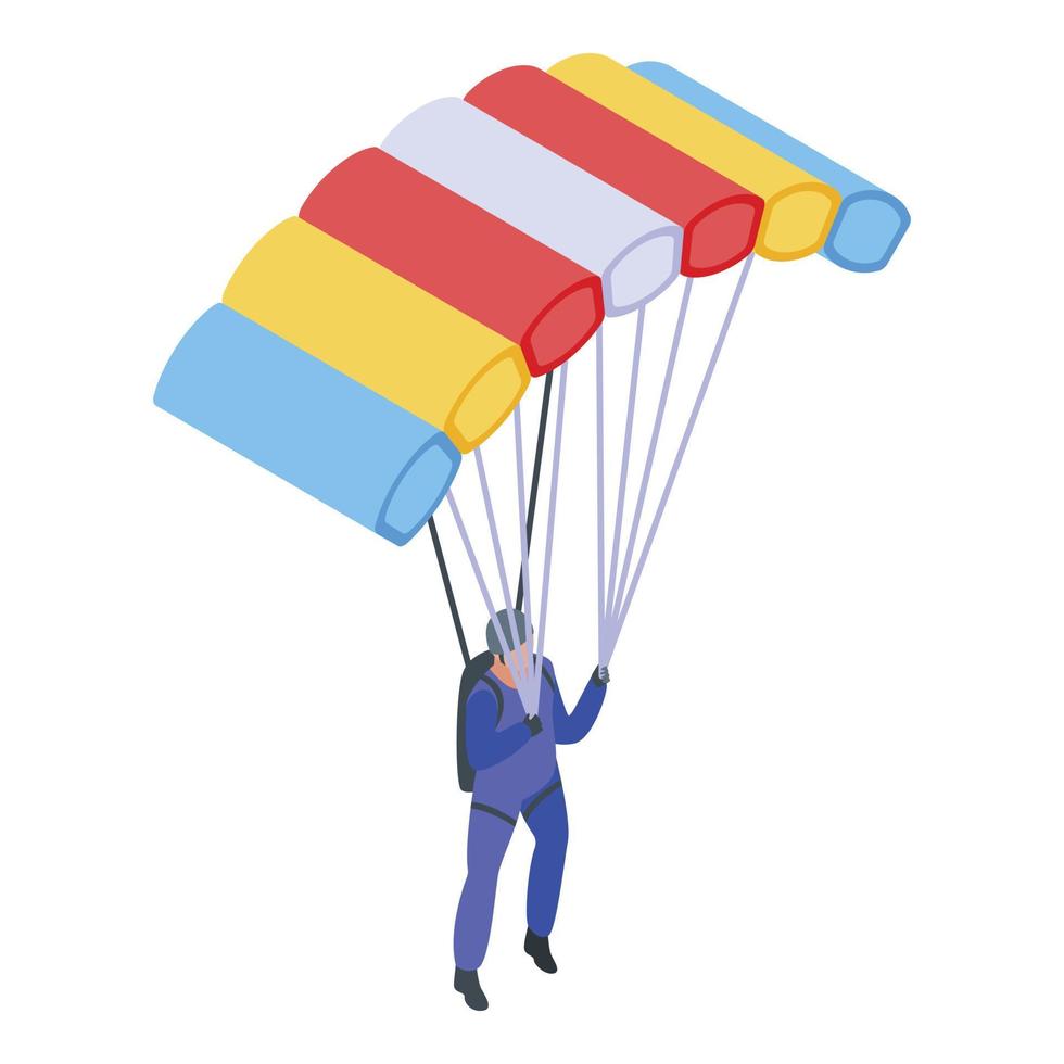 Sport parachuting icon, isometric style vector