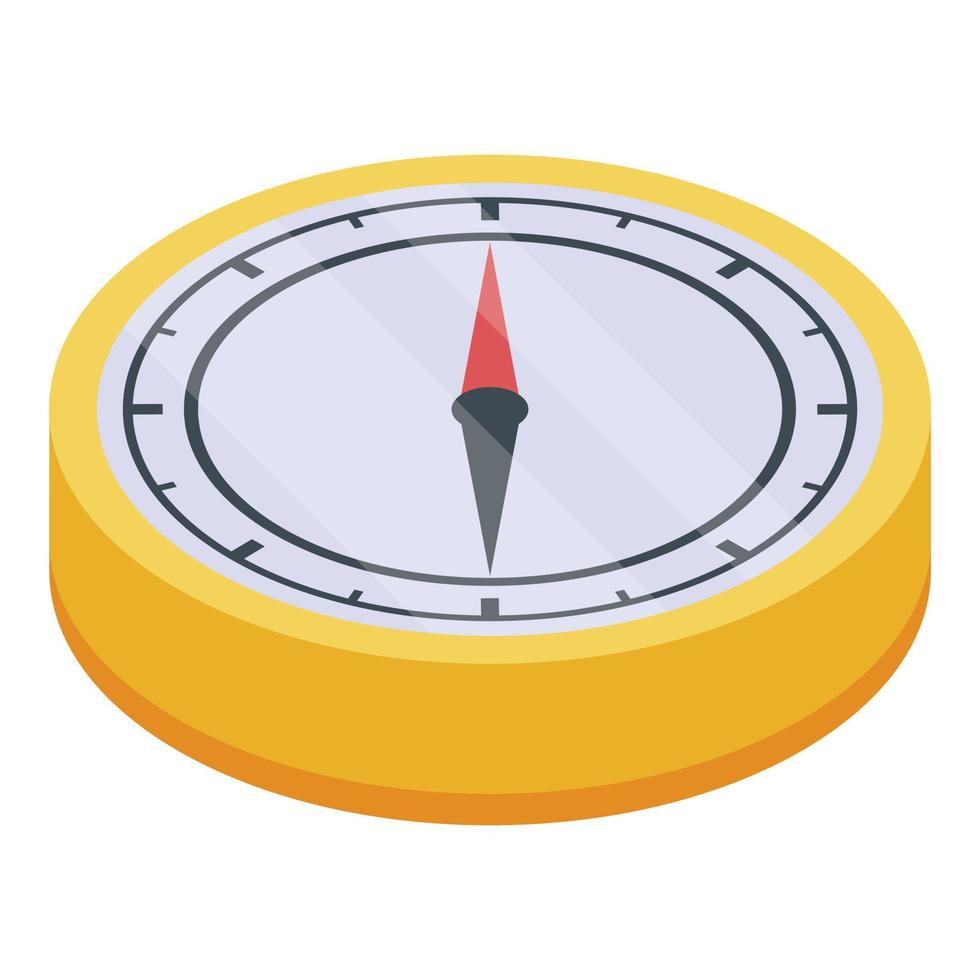 Hitchhiking hand compass icon, isometric style vector