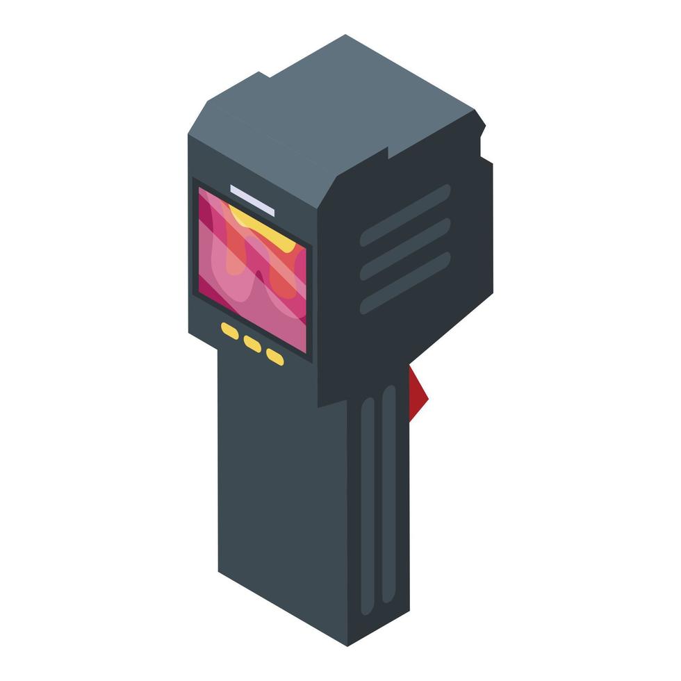 Heating thermal imager icon, isometric style vector