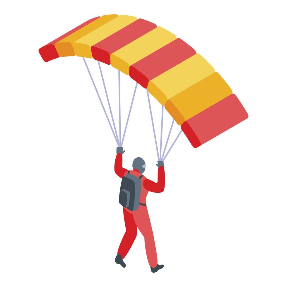 Parachuter icon, isometric style vector