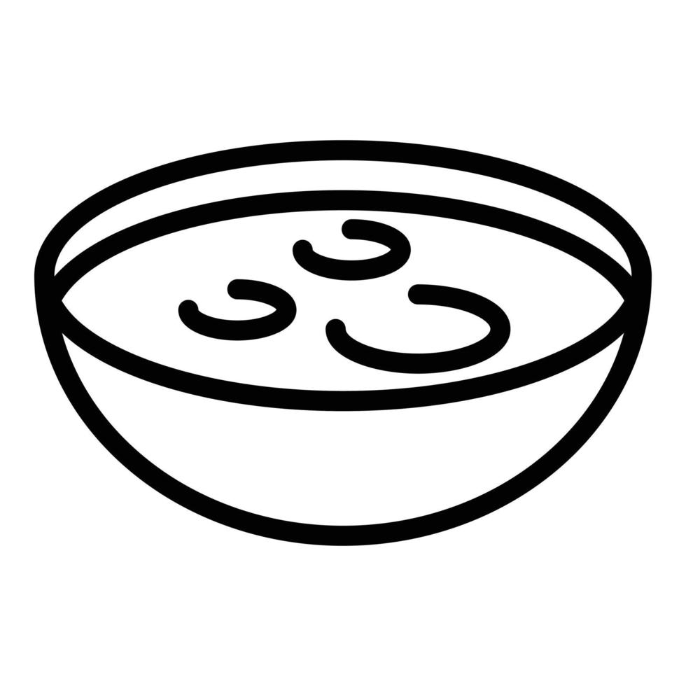 vector de contorno de icono de sopa alemana. plato de comida