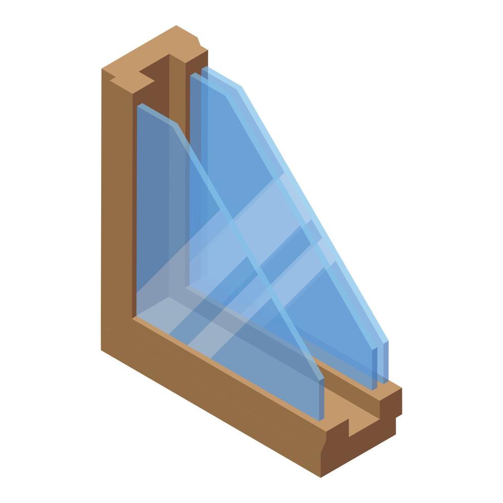 Window section isolation icon, isometric style vector