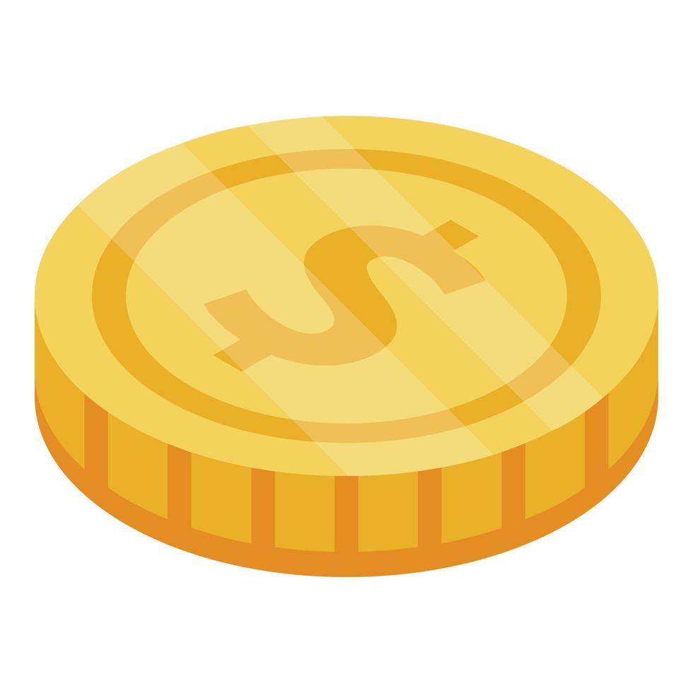 icono de moneda de marketing en dólares, estilo isométrico vector