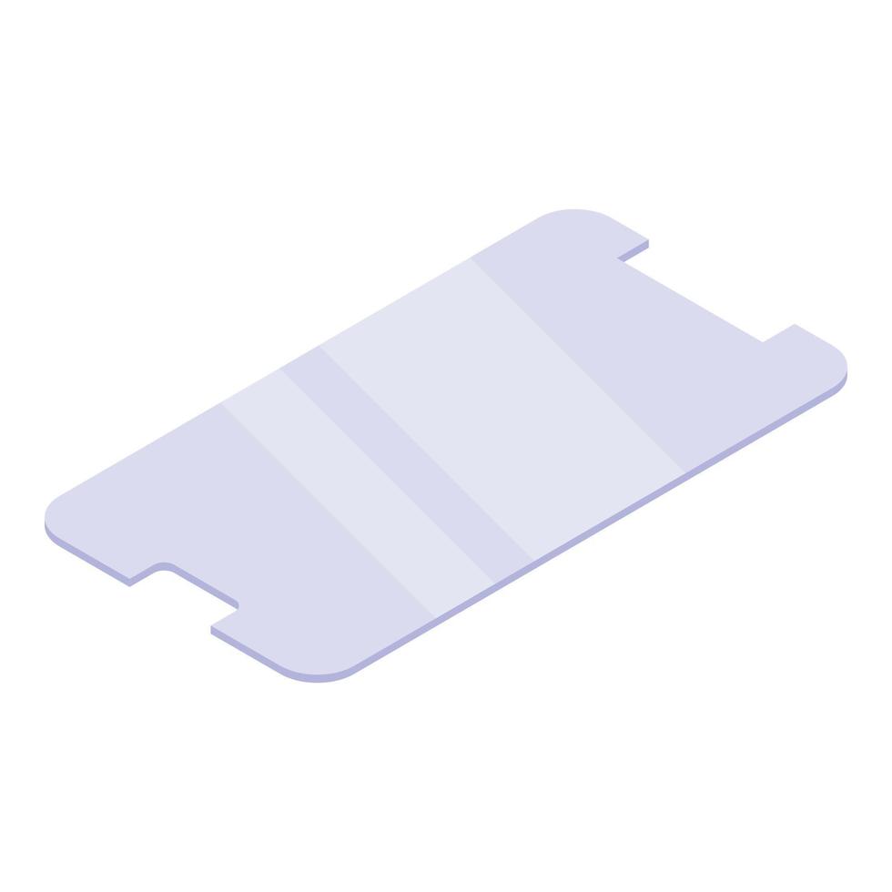 Modern phone protective glass icon, isometric style vector