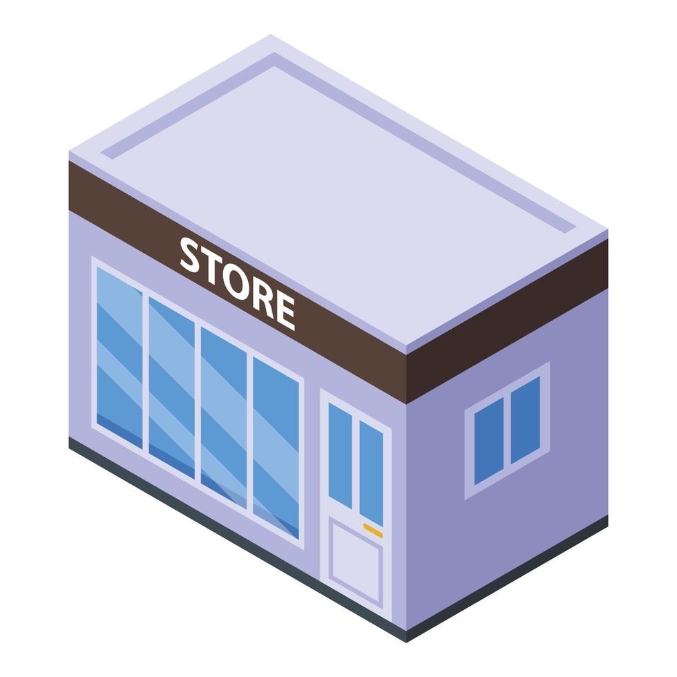 Street store icon, isometric style vector