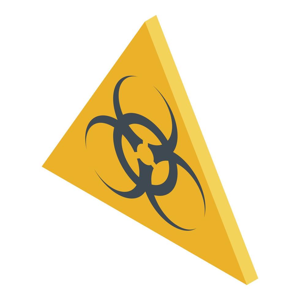 Biohazard sign icon, isometric style vector