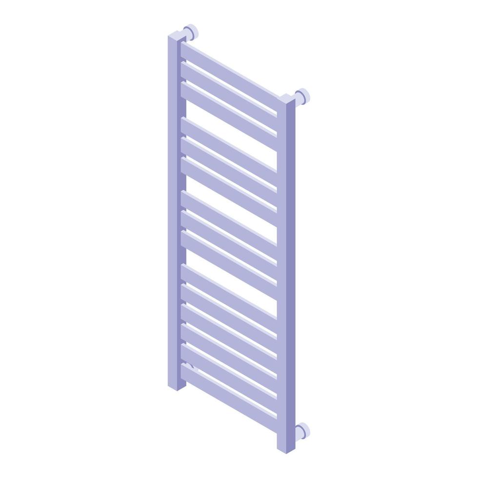 Hot heated towel rail icon, isometric style vector