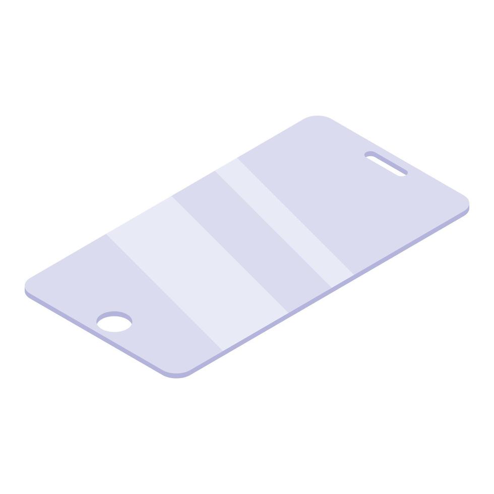 Equipment protective glass icon, isometric style vector