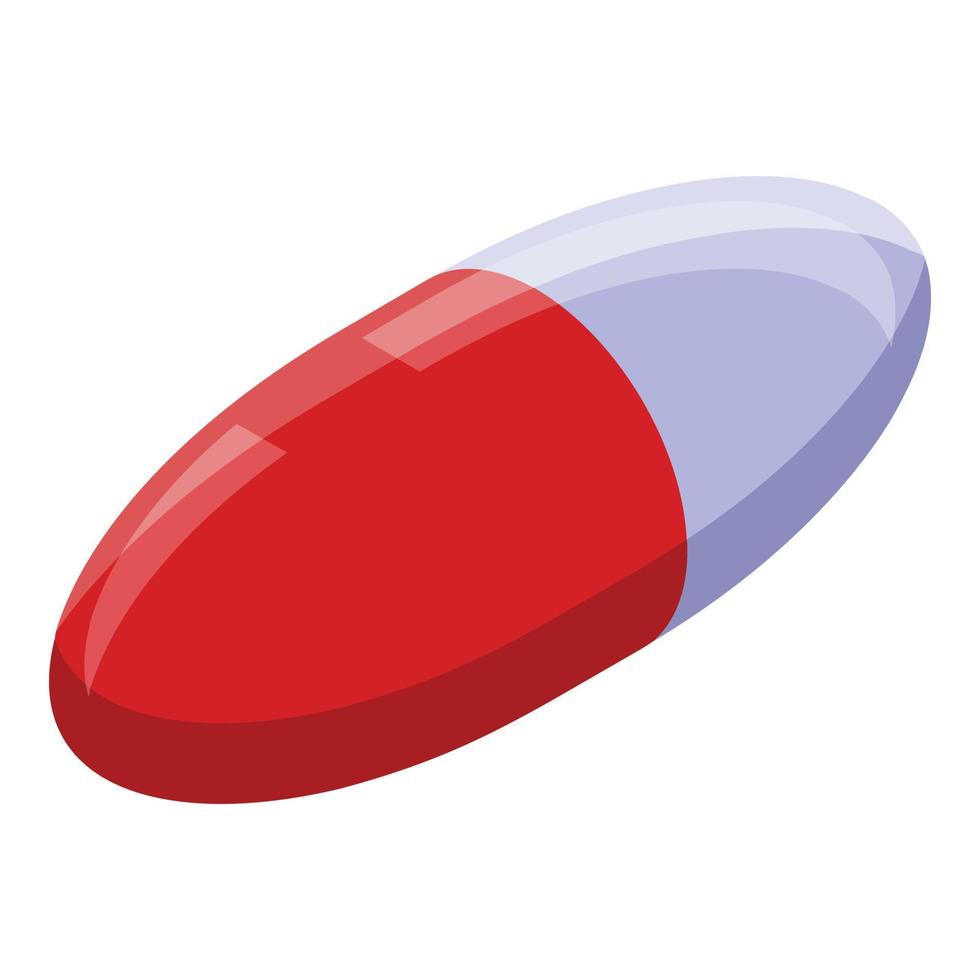 Coronavirus capsule pill icon, isometric style vector