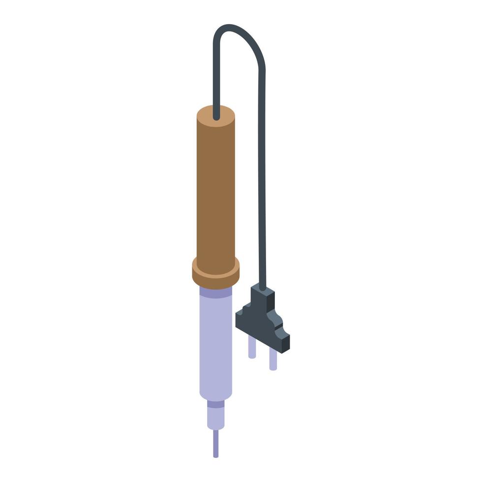Cable soldering iron icon, isometric style vector
