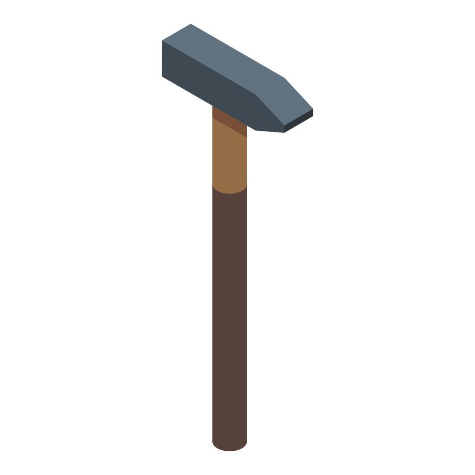 Protective glass hammer icon, isometric style vector