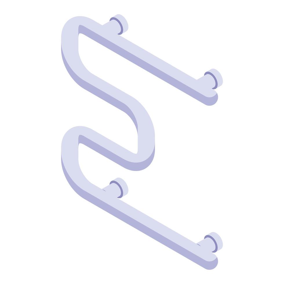 Metal heated towel rail icon, isometric style vector