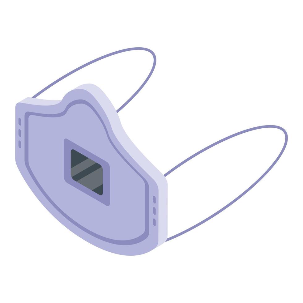 Dust medical mask icon, isometric style vector
