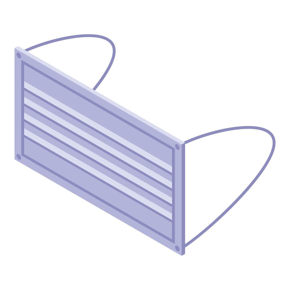 White medical mask icon, isometric style vector
