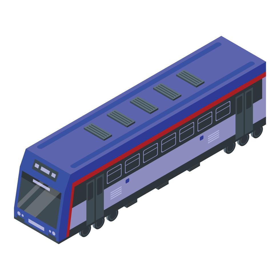 Electric train icon, isometric style vector