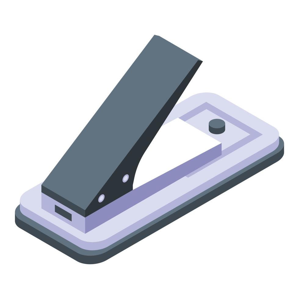 Plastic hole puncher icon, isometric style vector