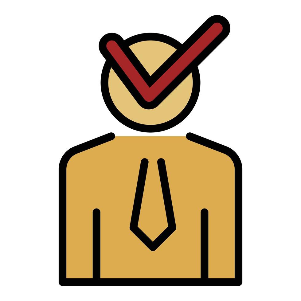 Check man lecture icon color outline vector