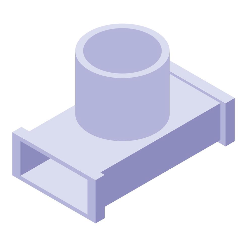 Ventilation pipe icon, isometric style vector