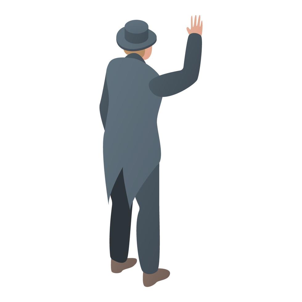 Gentleman icon, isometric style vector