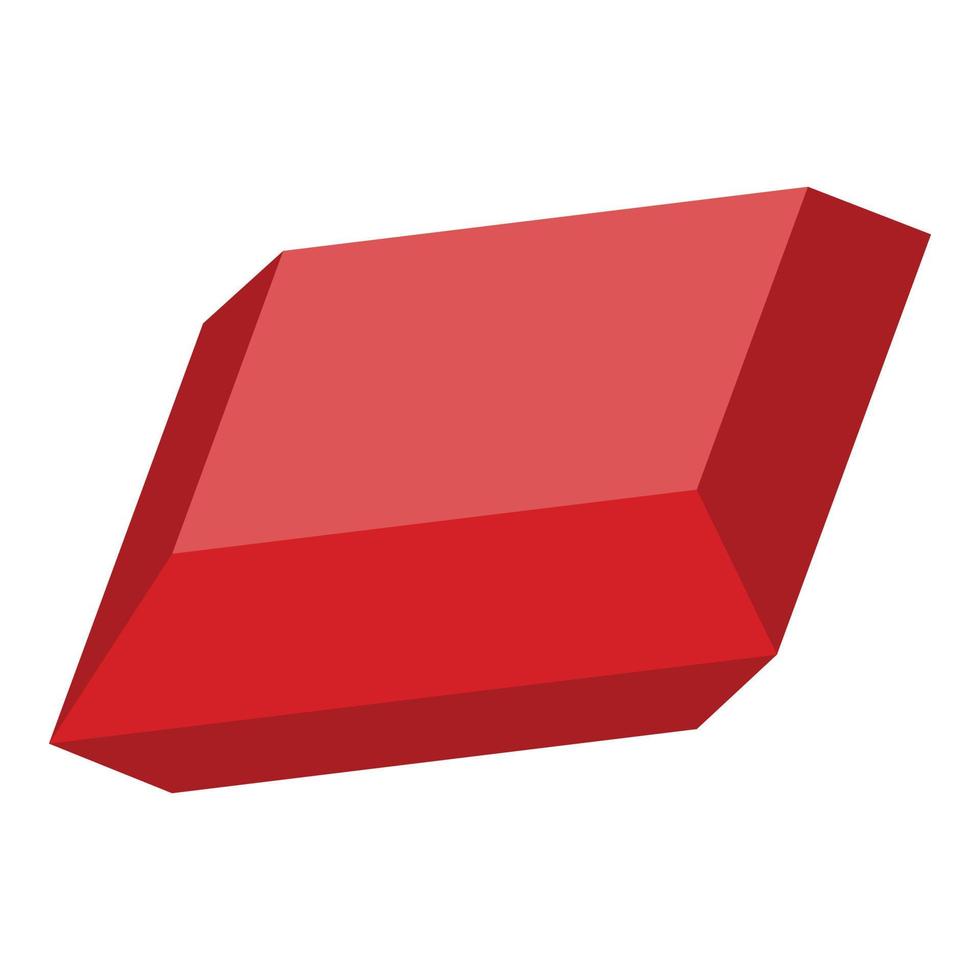 Red gemstone icon, isometric style vector
