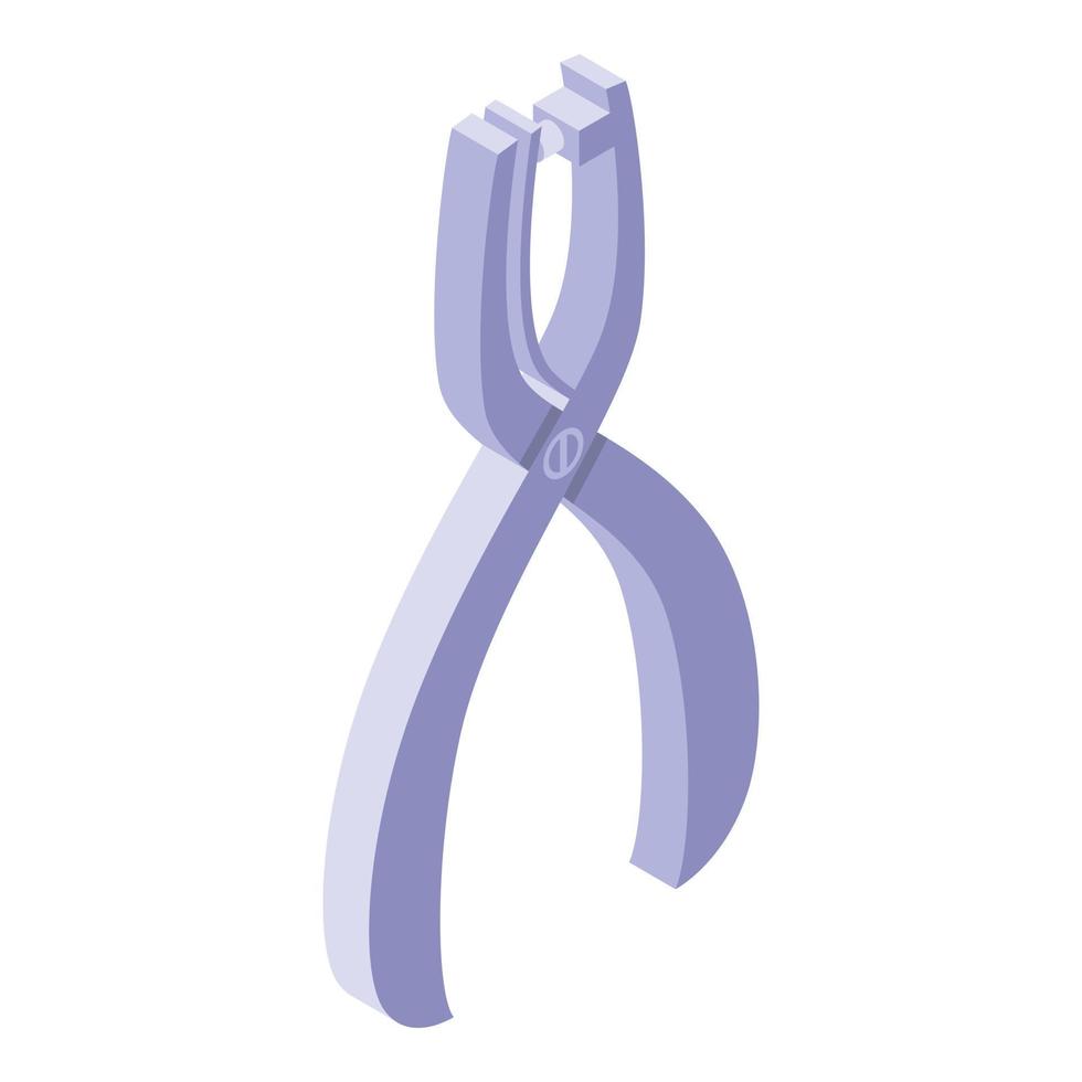 Pliers hole puncher icon, isometric style vector