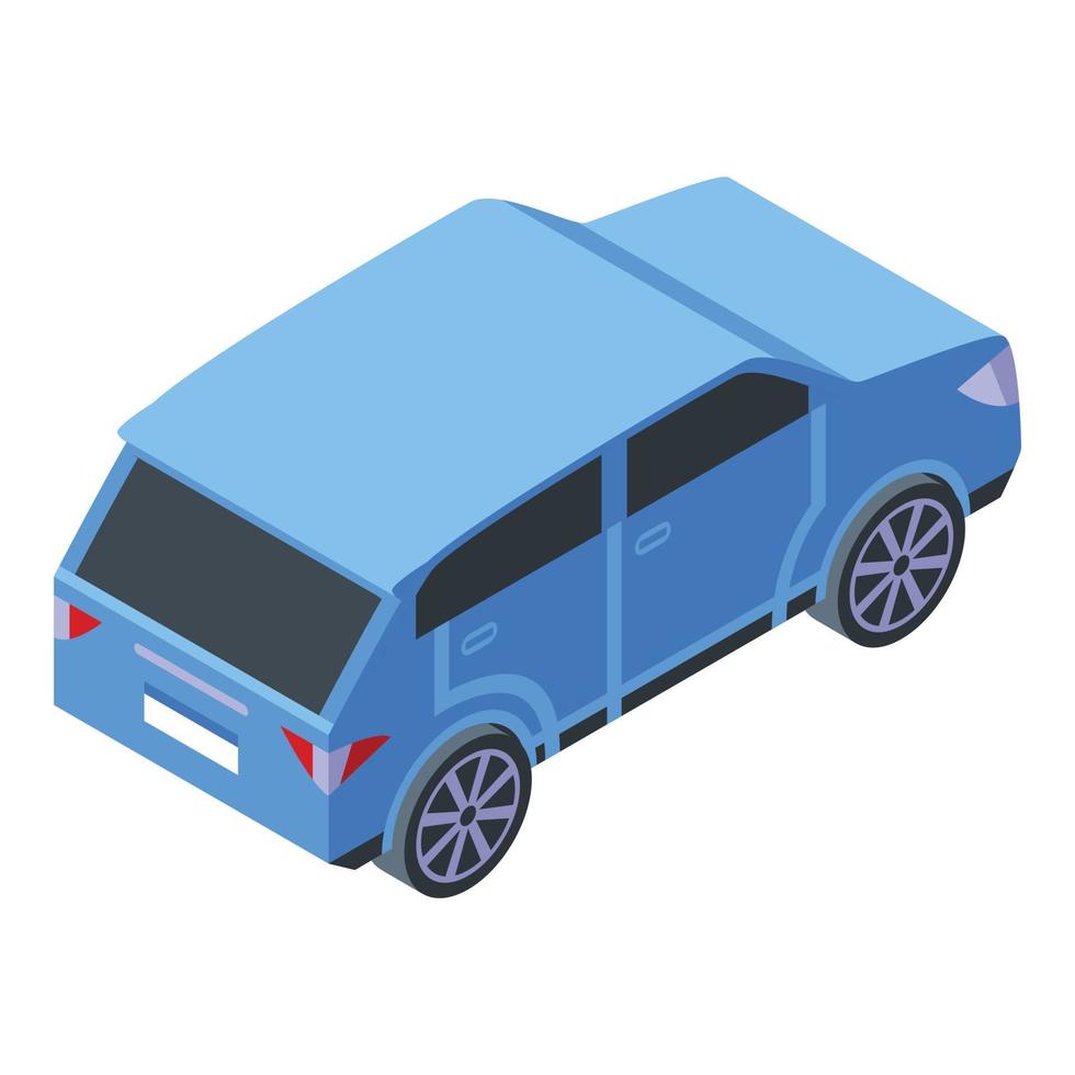 Adventure blue car icon, isometric style vector