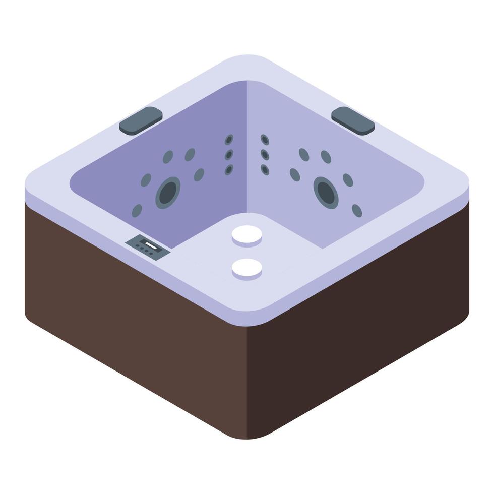 Ceramic jacuzzi icon, isometric style vector