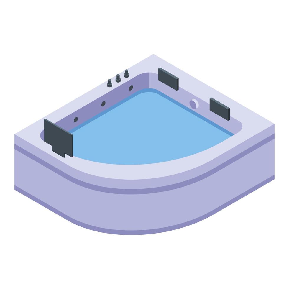 Healthy jacuzzi icon, isometric style vector