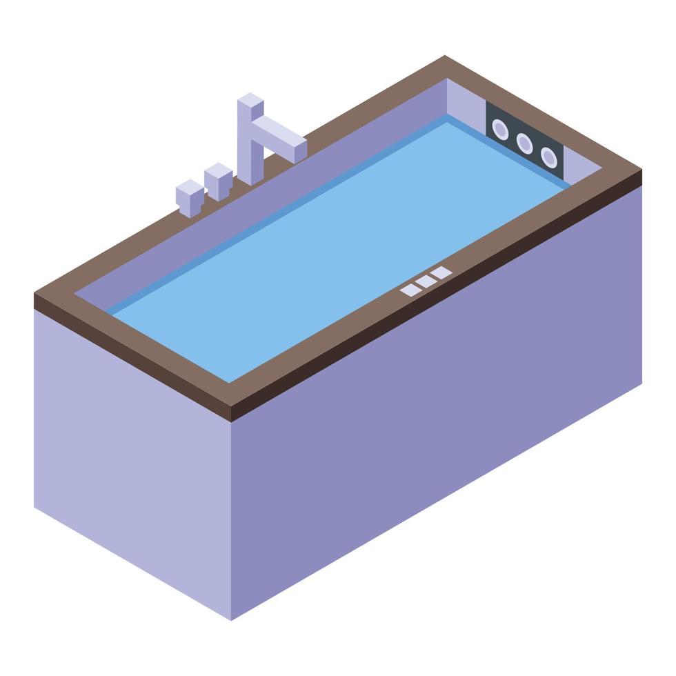 icono de bañera jacuzzi, estilo isométrico vector