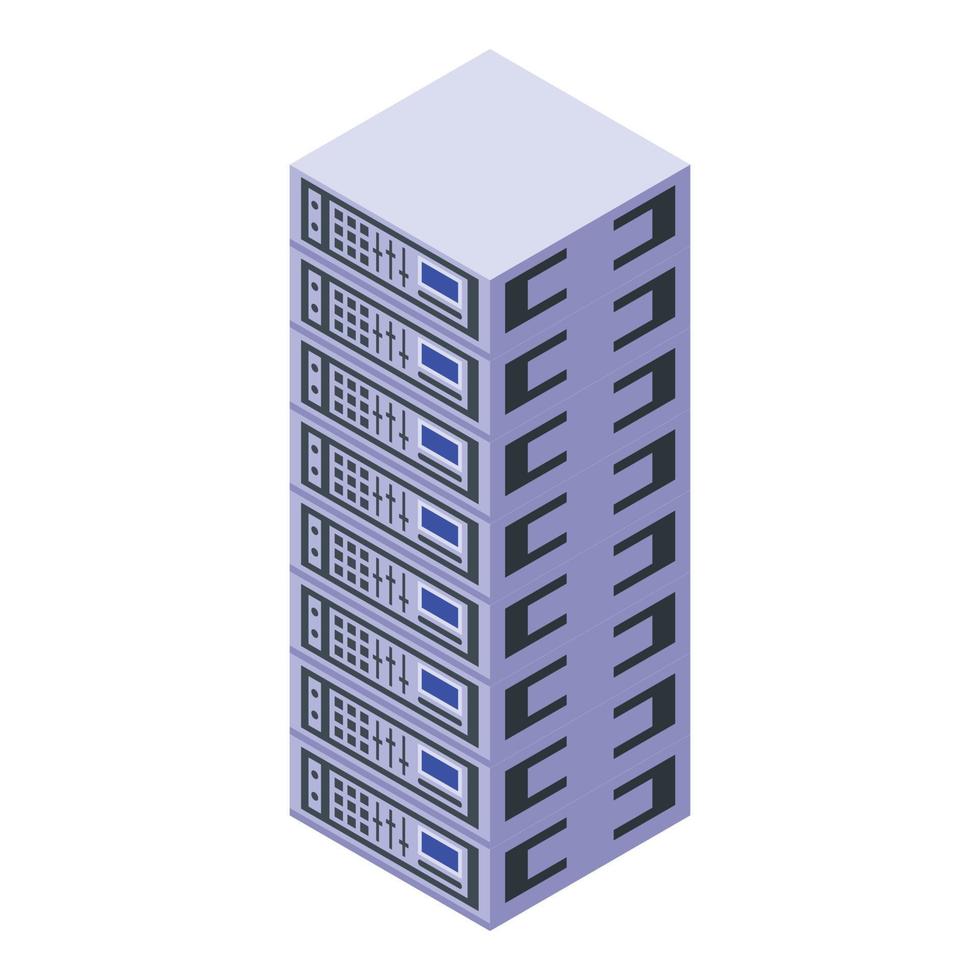 Broker server rack icon, isometric style vector