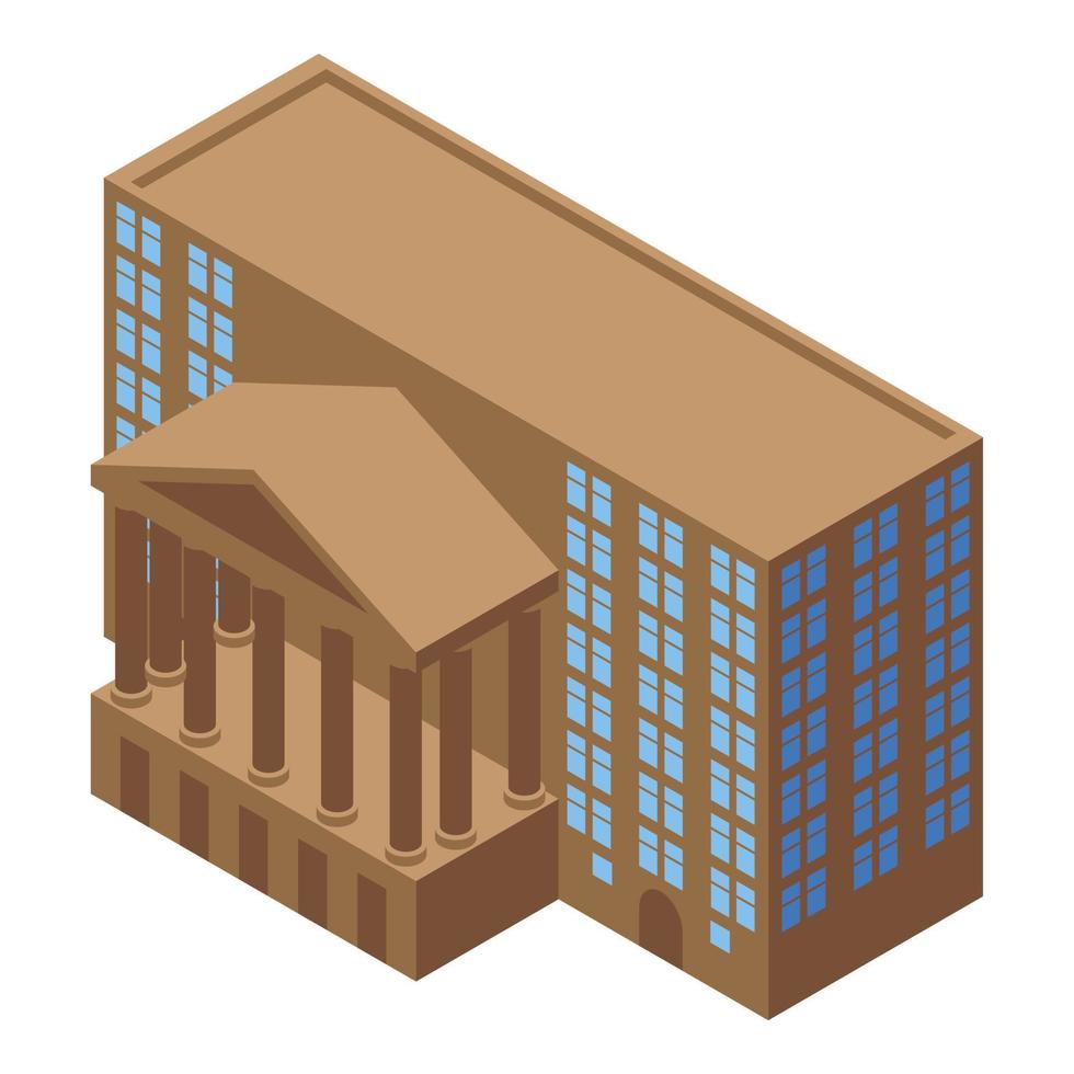 Broker courthouse icon, isometric style vector