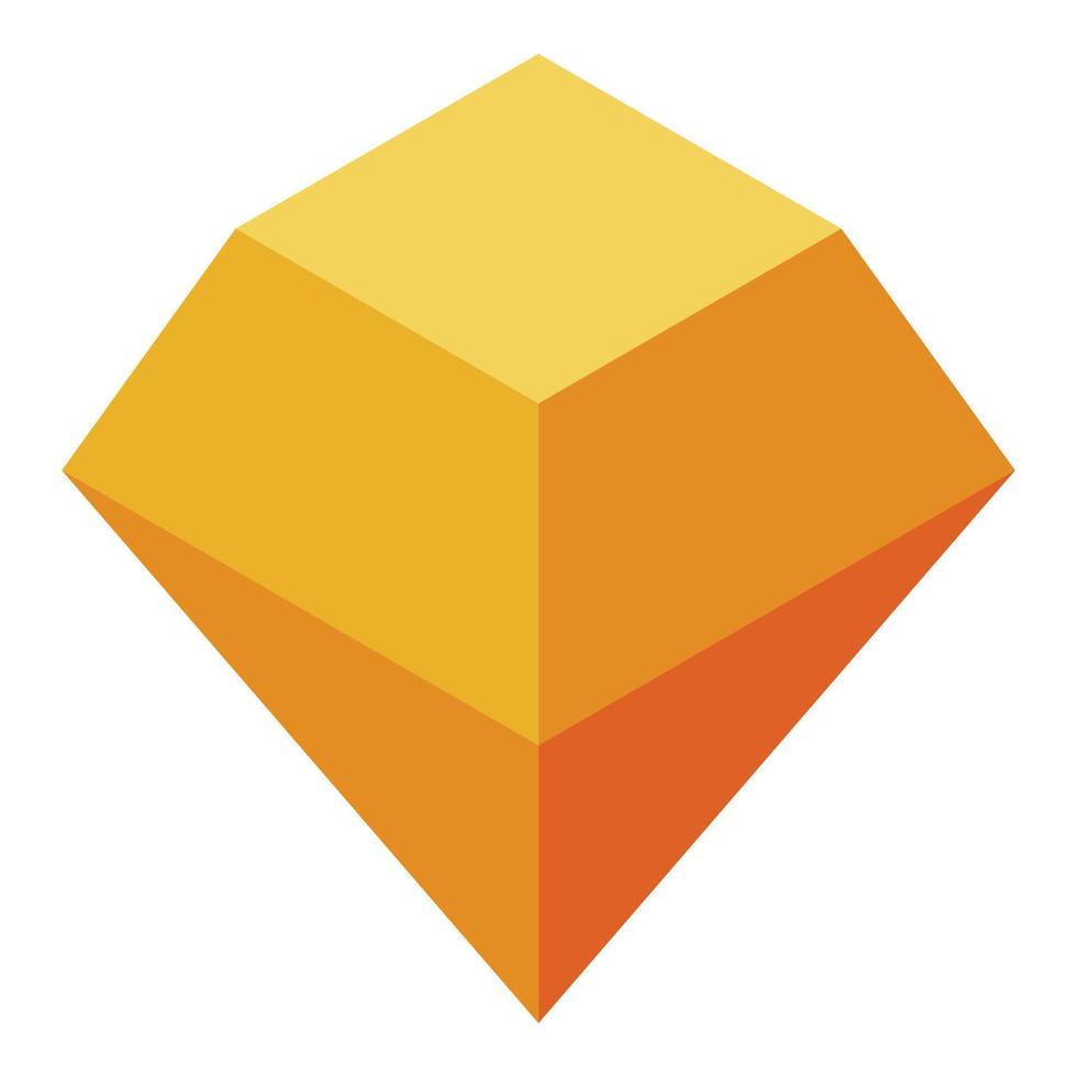 icono de roca de gema naranja, estilo isométrico vector