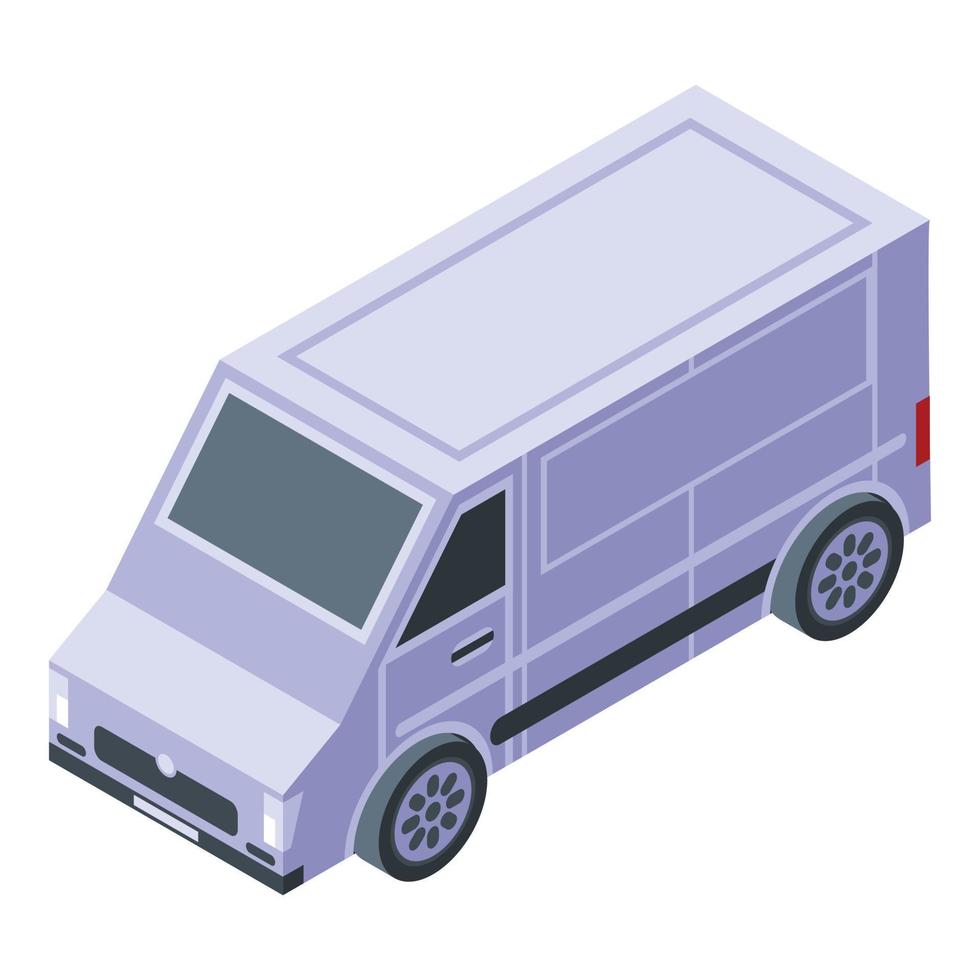Courier van icon, isometric style vector