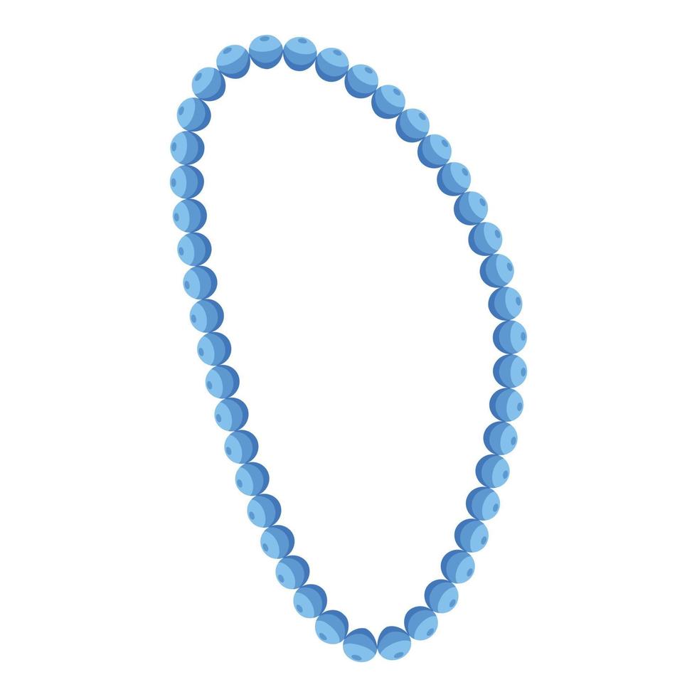 Blue pearl necklace icon, isometric style vector