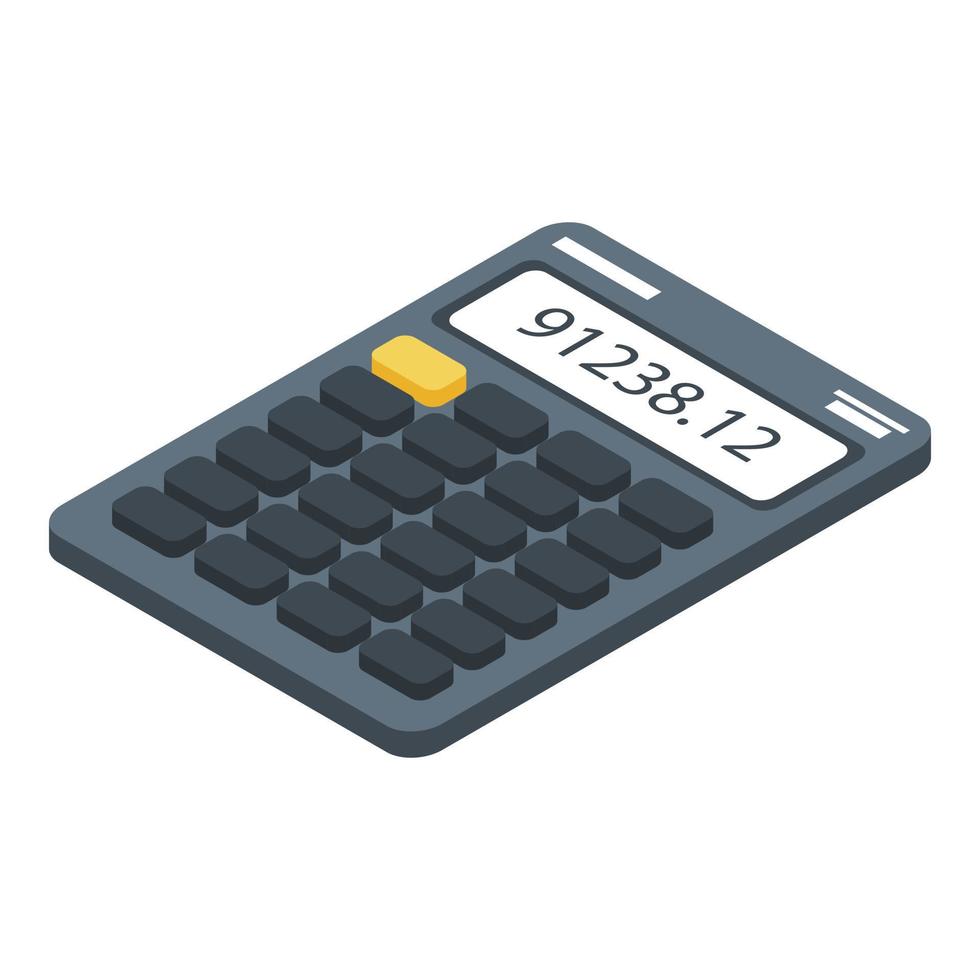 Broker calculator icon, isometric style vector