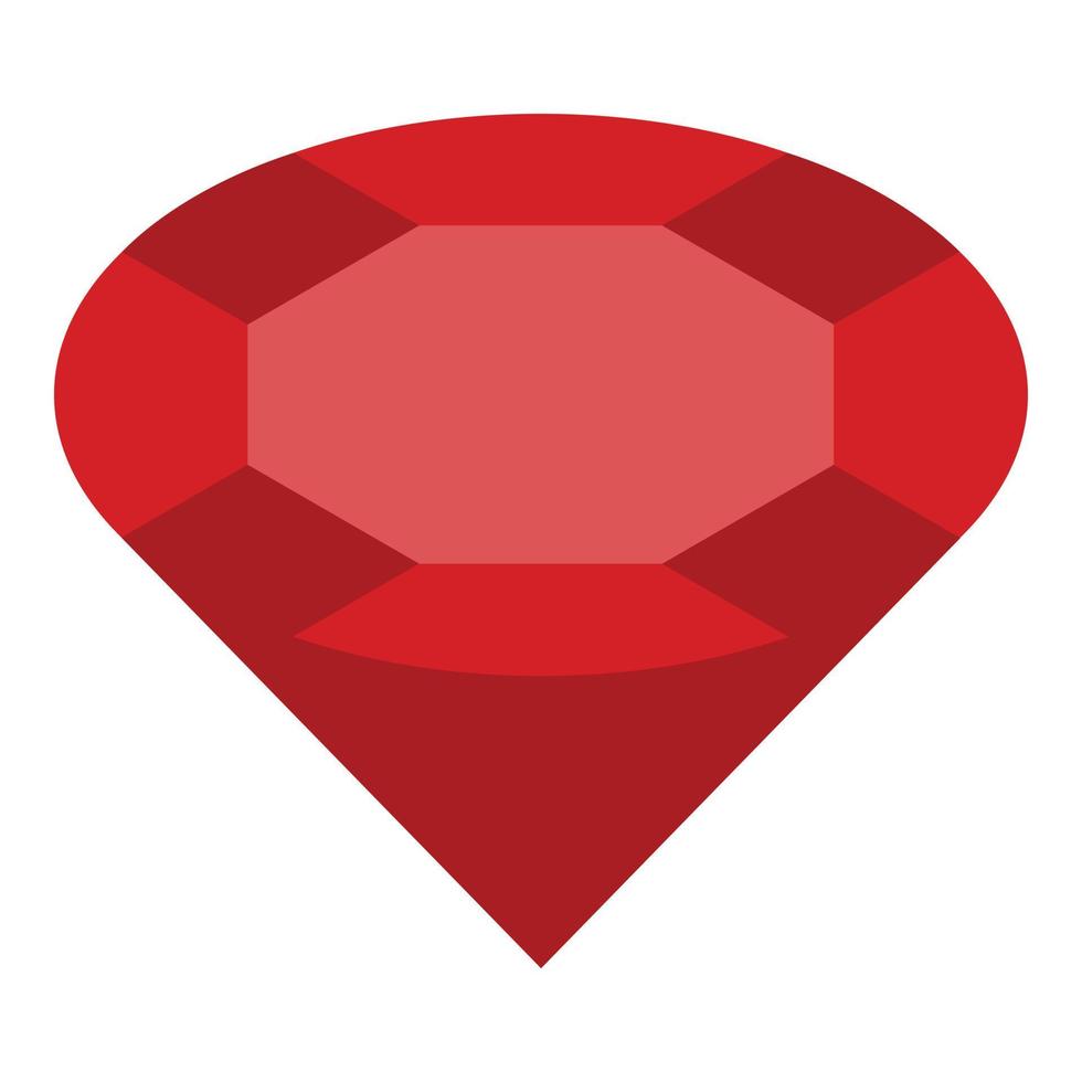 Pure red ruby icon, isometric style vector