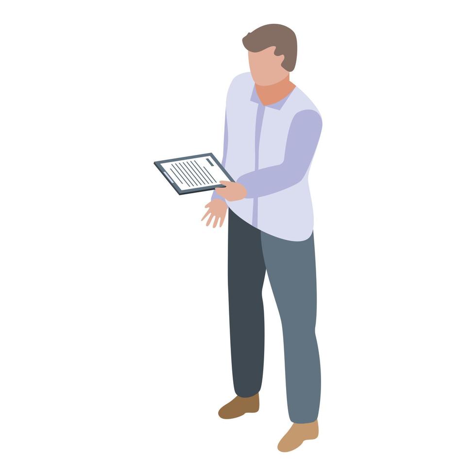 Modern purchasing manager icon, isometric style vector