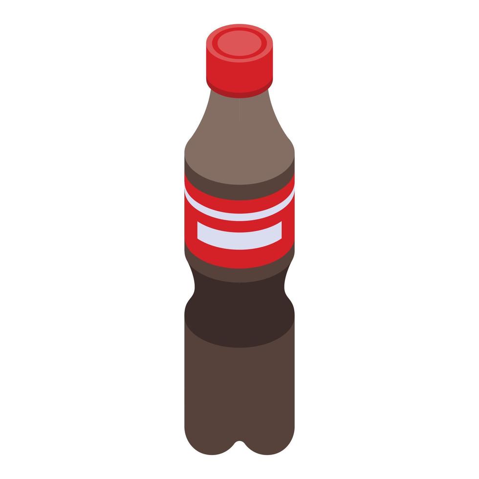 Cola plastic bottle icon, isometric style vector