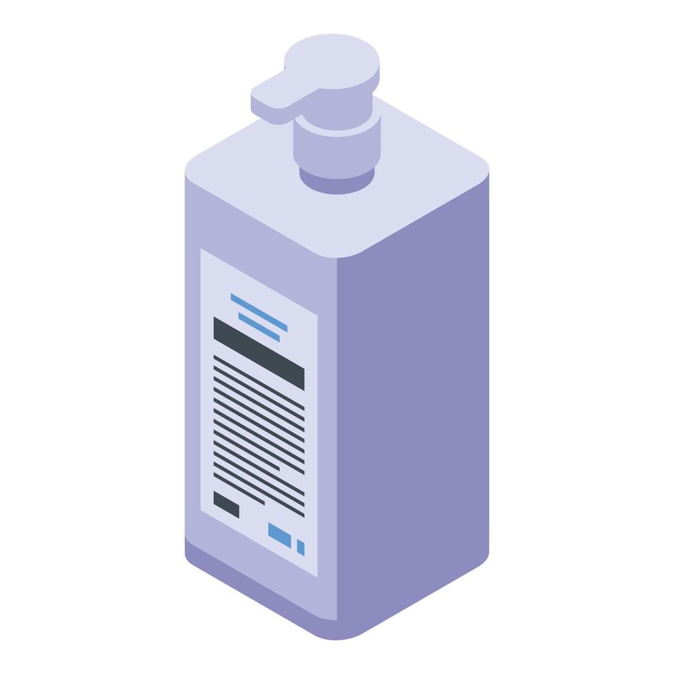 Antibacterial antiseptic dispenser icon, isometric style vector